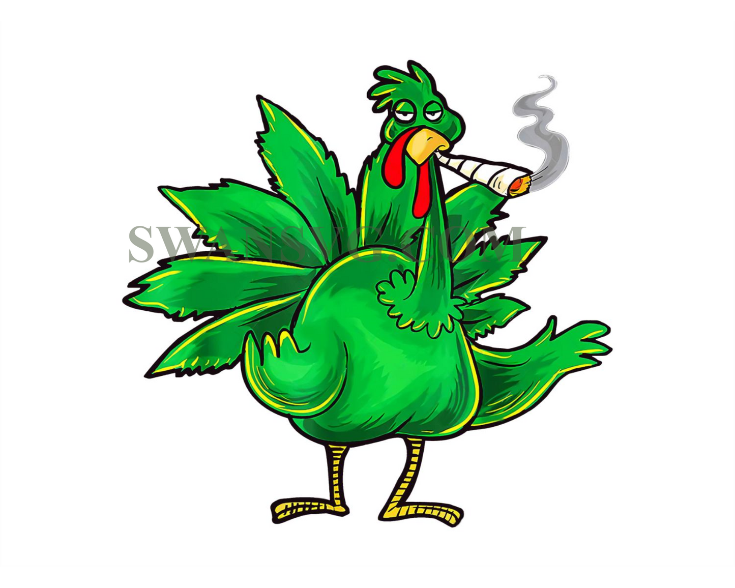 Turkey Weed Smoker Png, Weed Thanksgiving Png, Weed Thankful