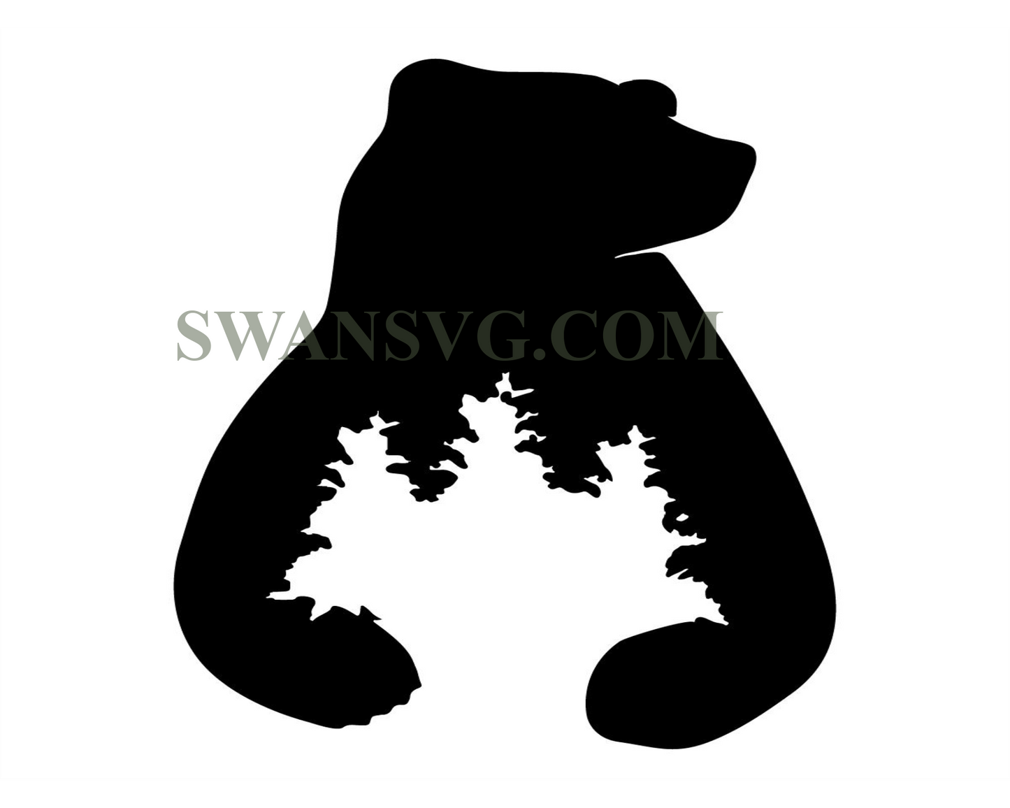 Black Bear, svg Cut File Instant download Svg Cricut silhouette