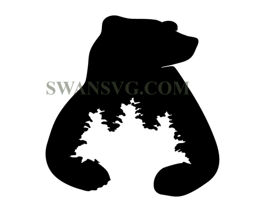 Black Bear, svg Cut File Instant download Svg Cricut silhouette