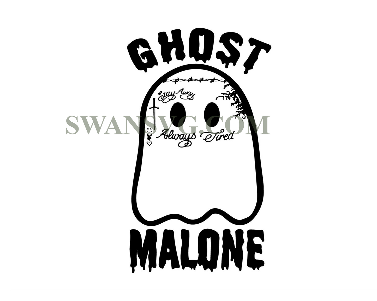 Ghost Malone SVG, Halloween Shirt SVG, Funny Halloween Shirt SVG