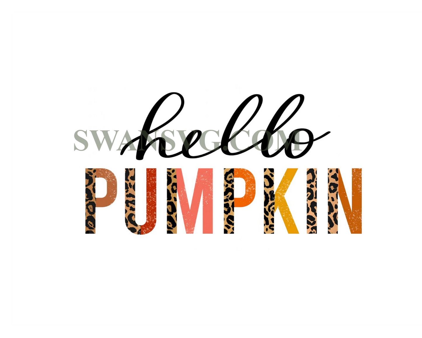 Hello Pumpkin Sublimation, Half Leopard PNG, Fall Sublimation PNG