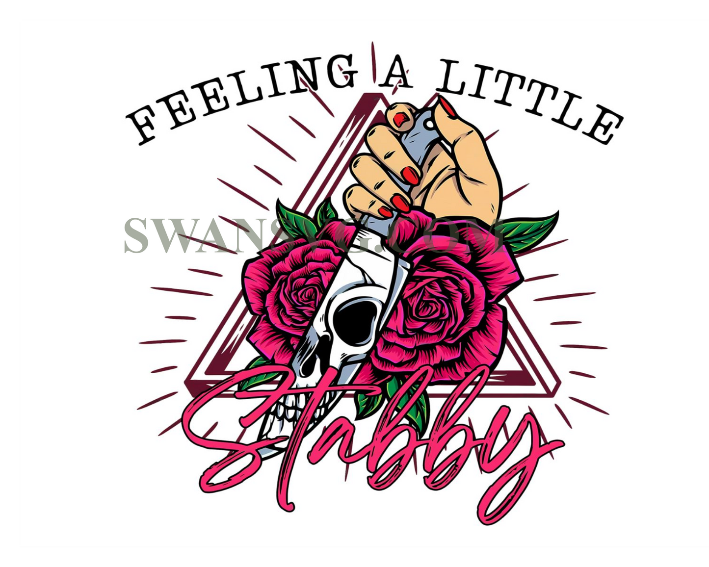 Feeling stabby, Halloween Png, skull flower, sublimation PNG, murder