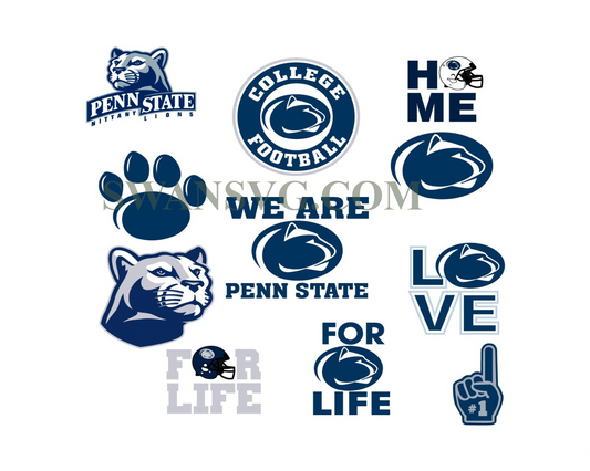 NCAA Penn State Bundle American Football Team Svg Digital Download