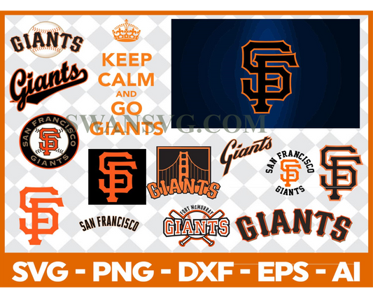 San Francisco Giants MLB svg Cut Files Baseball Clipart Bundle