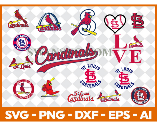 St LouisCardinals MLB svg Cut Files Baseball Clipart Bundle