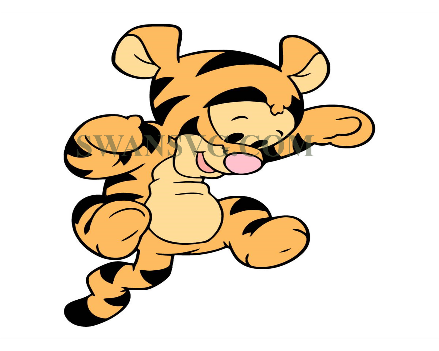 Baby Tigger bouncing 2 Winnie The, Pooh, Svg, Dxf, Eps, Pdf, Png