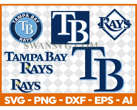 Tampa Bay Rays MLB svg Cut Files Baseball Clipart Bundle