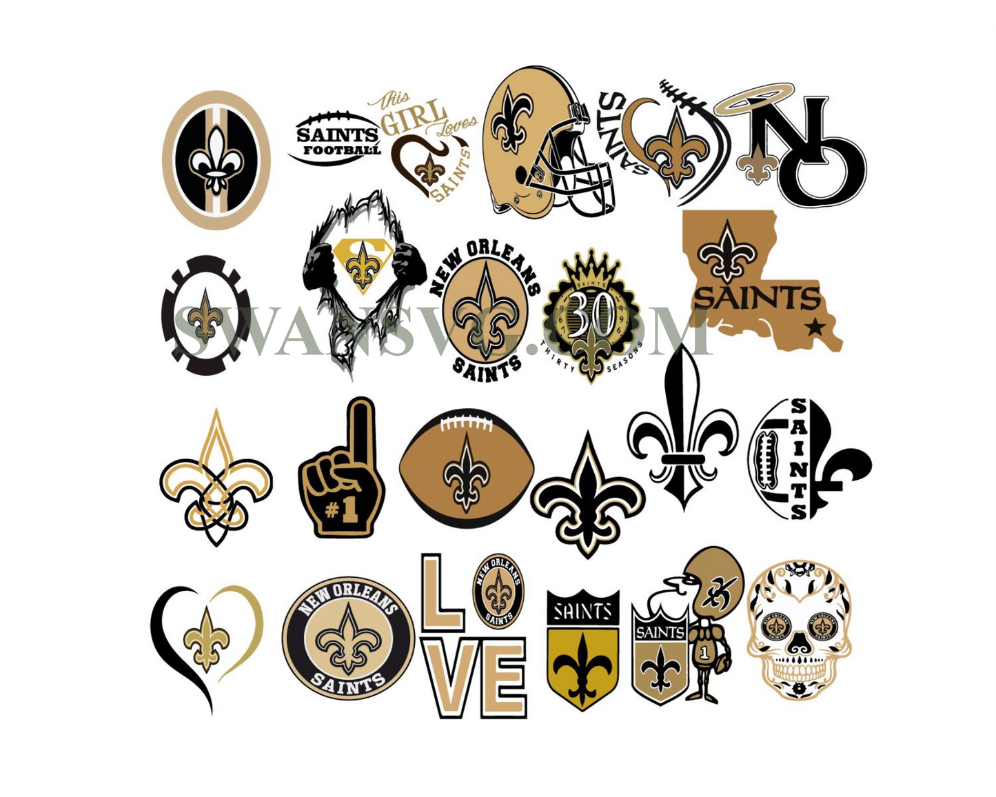 New Orleans Saints Bundle NFL Team Svg Digital Download