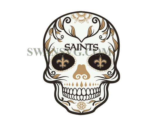 New Orleans Saints Sugar Skull Svg Digital Download