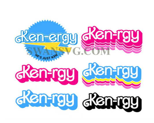 Ken-rgy Ken Energy Png Shirt Logo Barbie The Movie PNG Doll Design