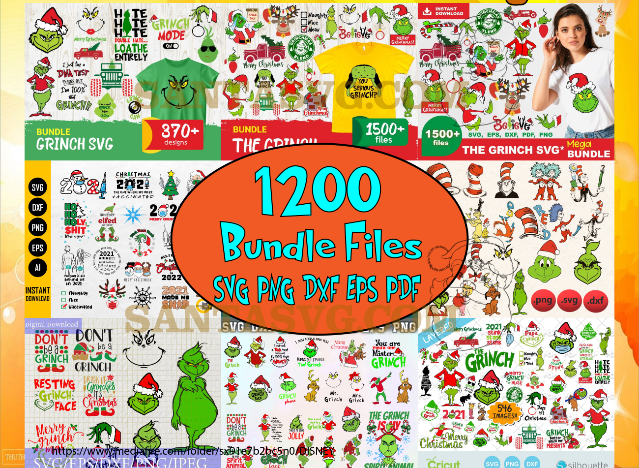 1200 Bundle Grinch Svg, Christmas svg, Grinchmas svg, Grinch Face Svg