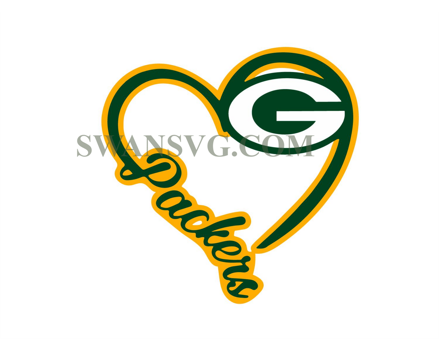 Green Bay Packers Quotes Heart Svg Cricut Silhouette Clipart