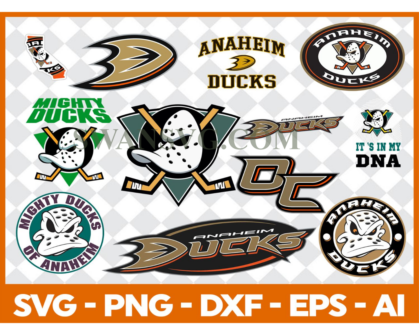 Anaheim Ducks Bundle Svg, Bundle NHL Hockey Svg, NHL HOCKEY Svg