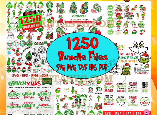 1250 Bundle Grinch svg, Christmas Svg Bundle, Grinch Svg Bundle, Xmas