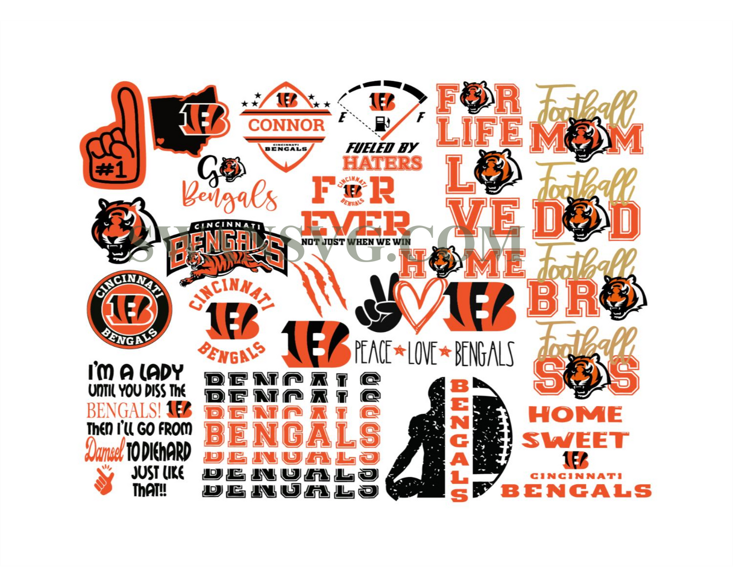 Cincinnati Bengals NFL American Football Team Bundle Svg