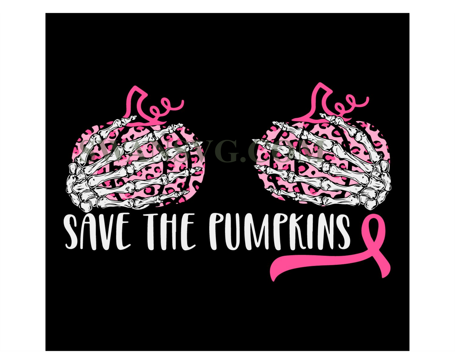 Save The Pumpkins Pink Svg Digital File