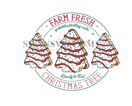 Farm Fresh Christmas Tree Cakes Png Sublimation File