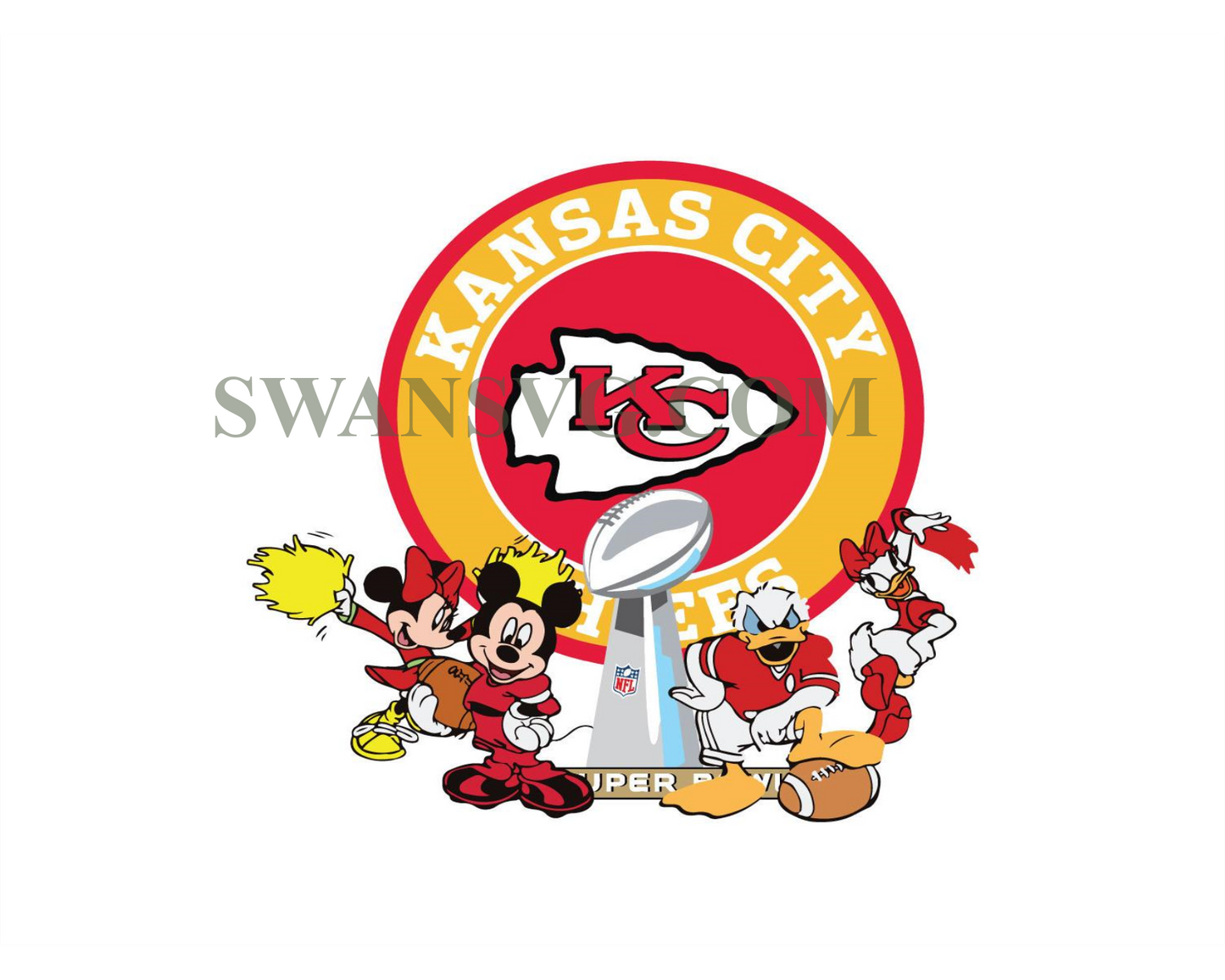 Mickey Donald Minnie Daisy Kansas City Chiefs Svg File