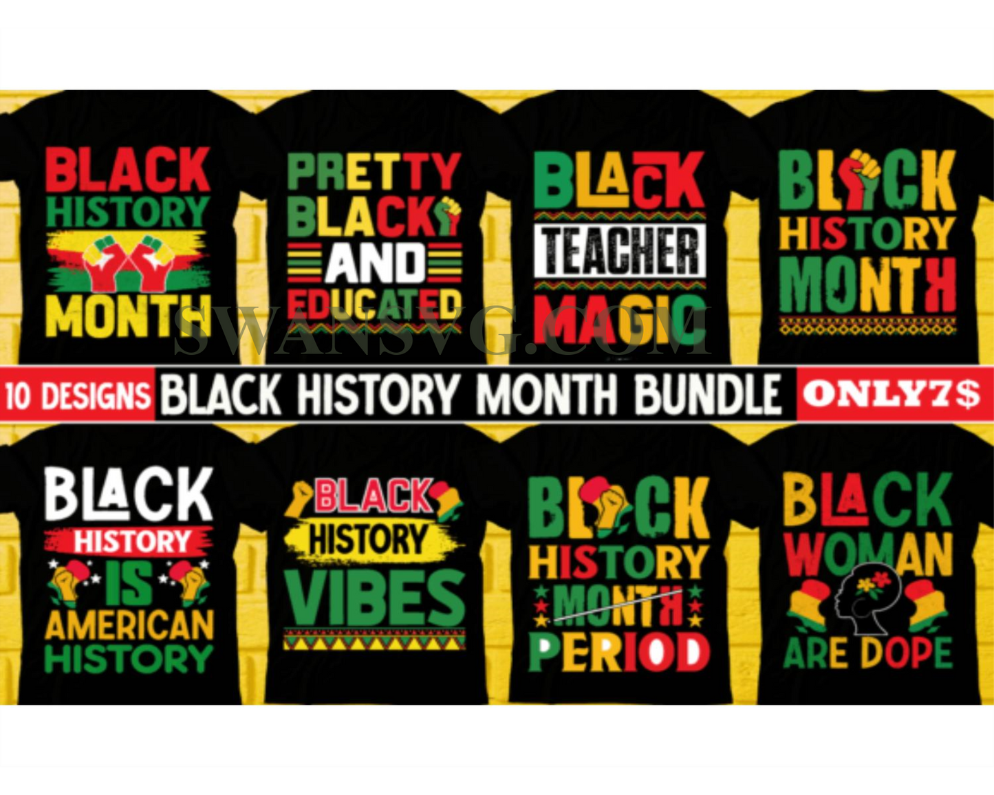 Black History Month T-shirt Design Bundl