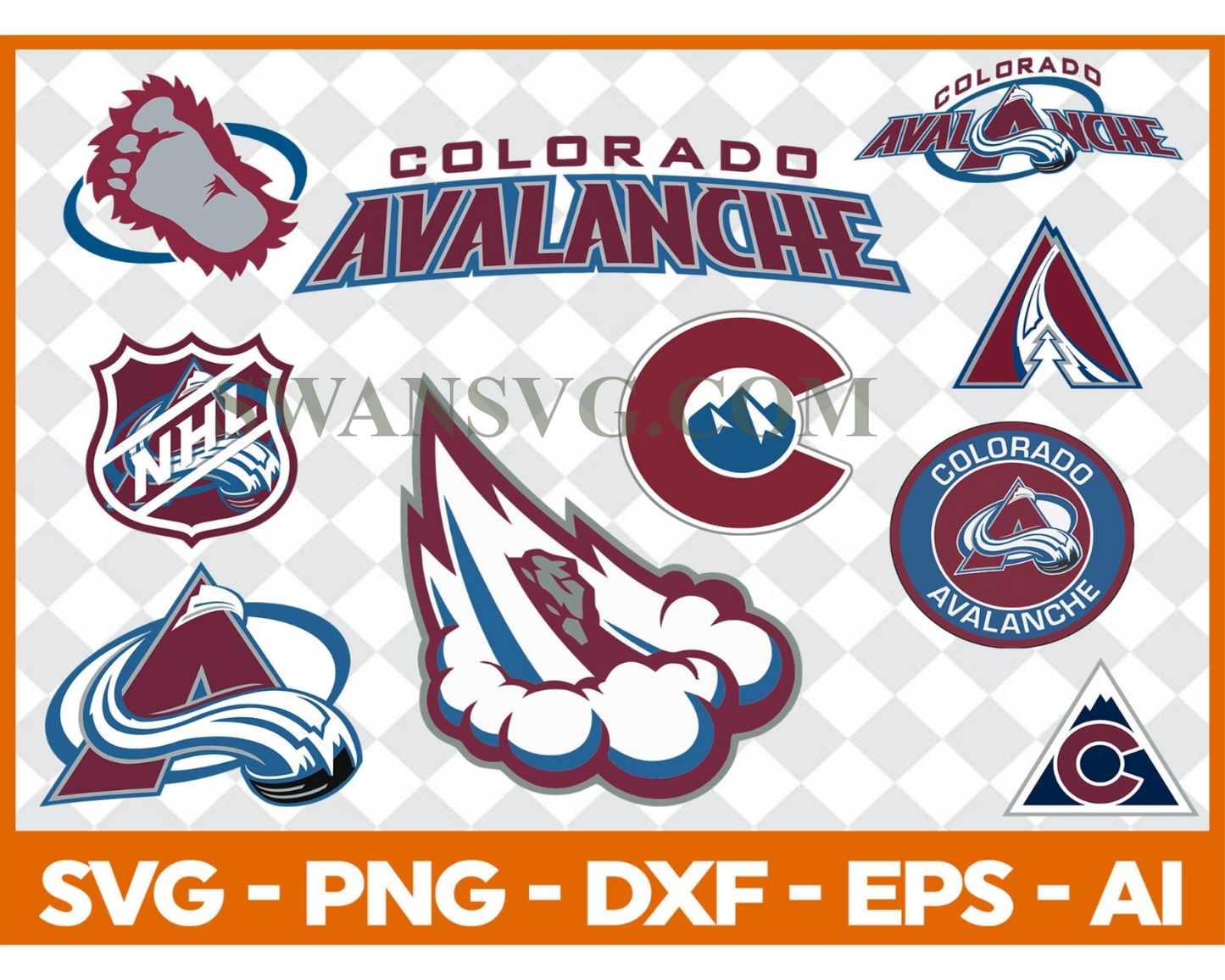 Colorado Avalanche Bundle Svg, Bundle NHL Hockey Svg, NHL HOCKEY Svg