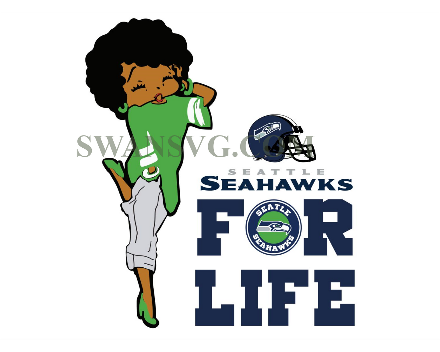 Seattle Seahawks Betty Boop Svg Digital File