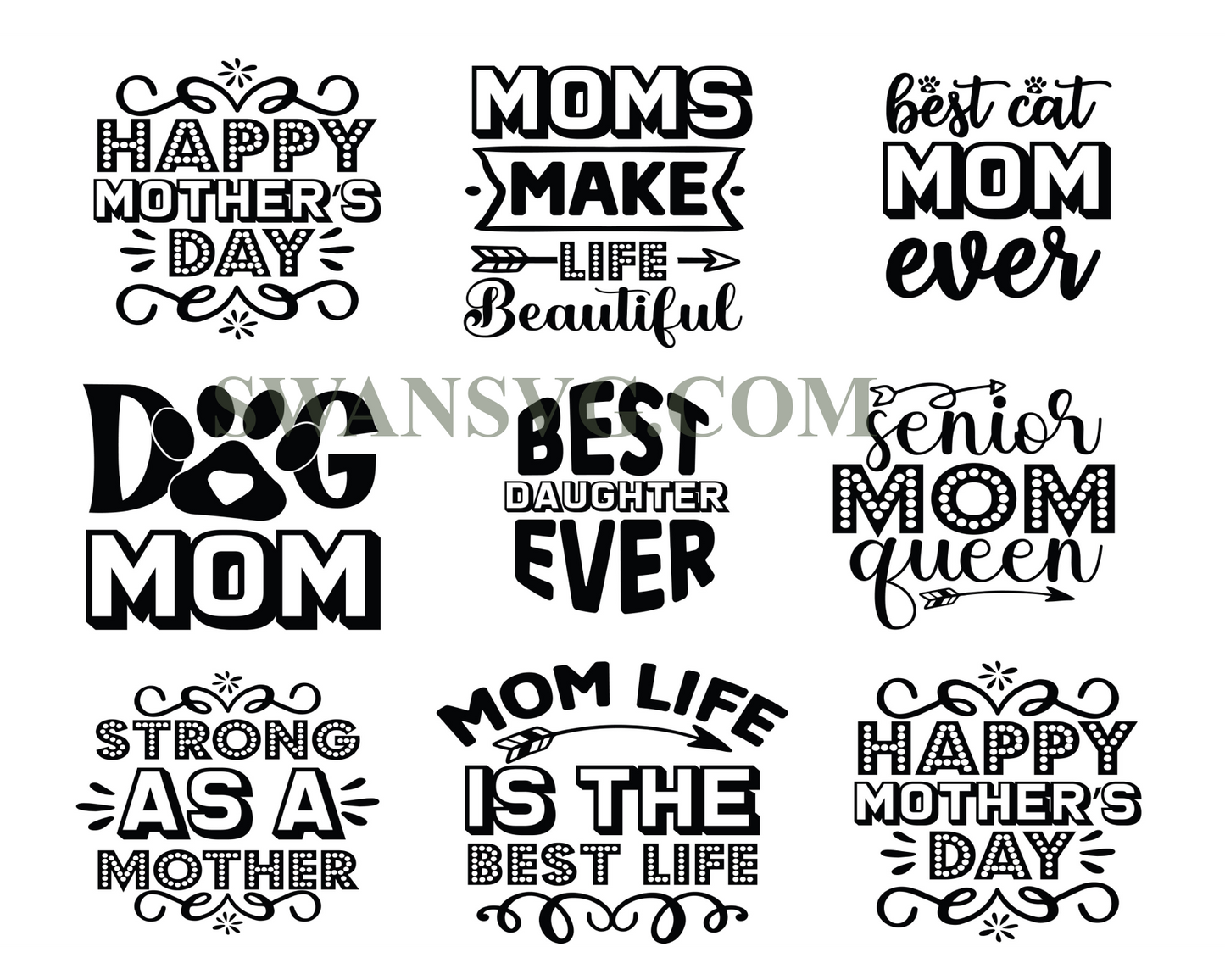 Mothers Day SVG Bundle, Mothers Day Sublimation, Mum, Blessed Mama