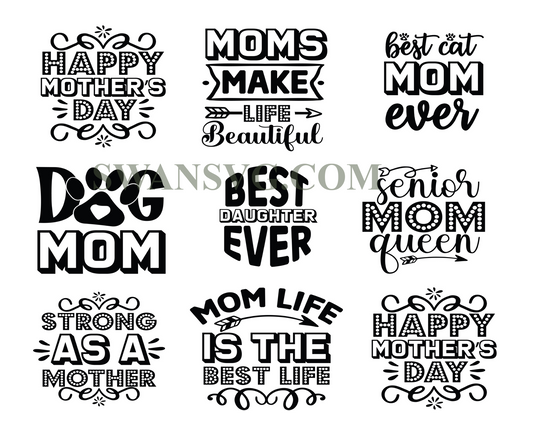 Mothers Day SVG Bundle, Mothers Day Sublimation, Mum, Blessed Mama