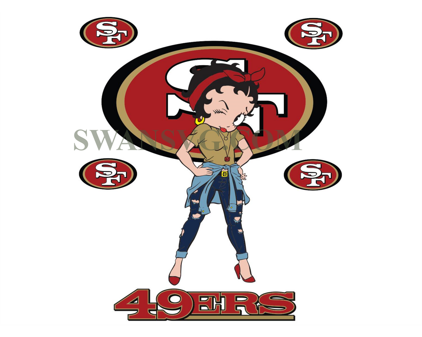 San Francisco 49ers Betty Boop Svg, Sport Svg, San Francisco 49ers