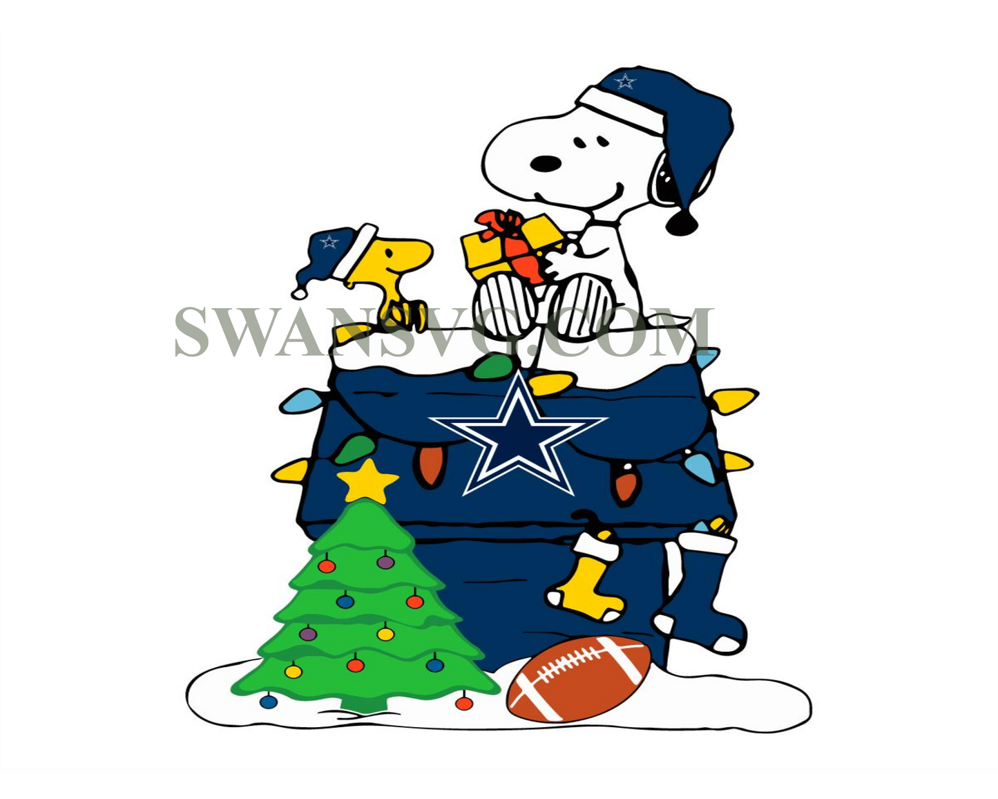 Snoopy merry christmas nfl dallas cowboys svg