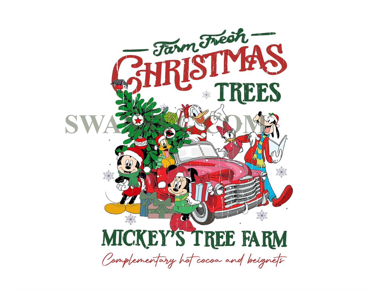 Retro Disney Farm Fresh Png Mickeys Tree Farm Sublimation