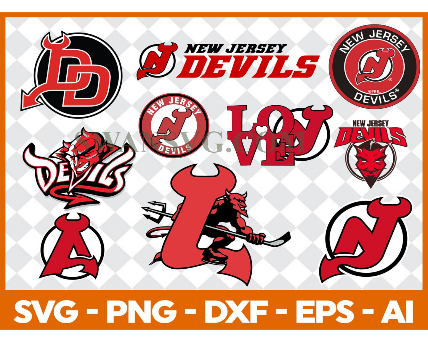 New Jersey Devils Bundle Svg, Bundle NHL Hockey Svg, NHL HOCKEY Svg