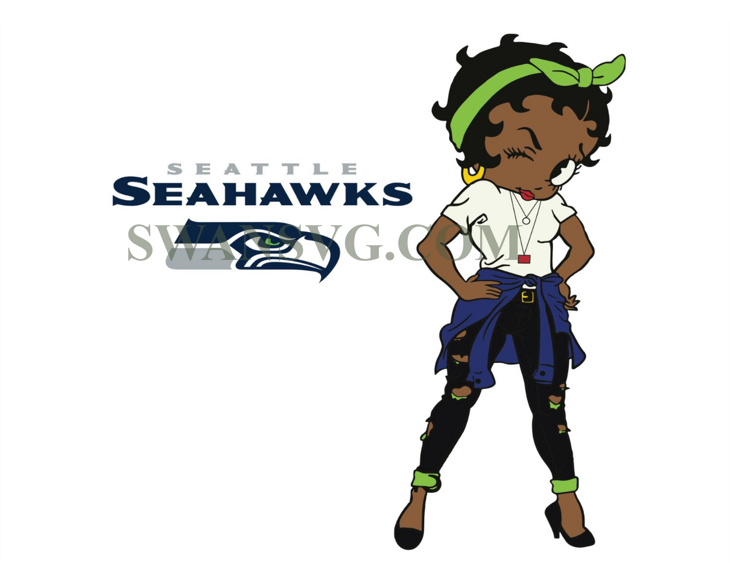 Betty Boop Seattle Seahawks NFL Football Team Svg