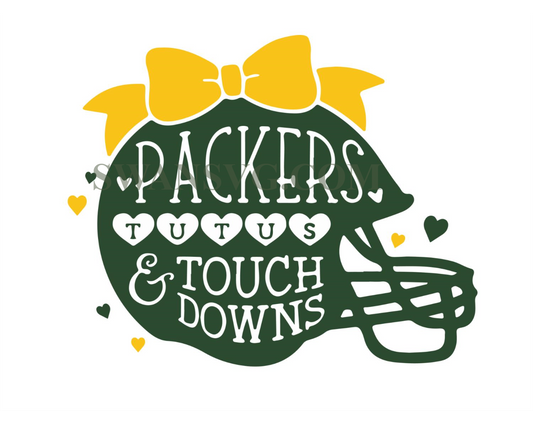 Packers Tutus And Touch Downs Svg Digital Download