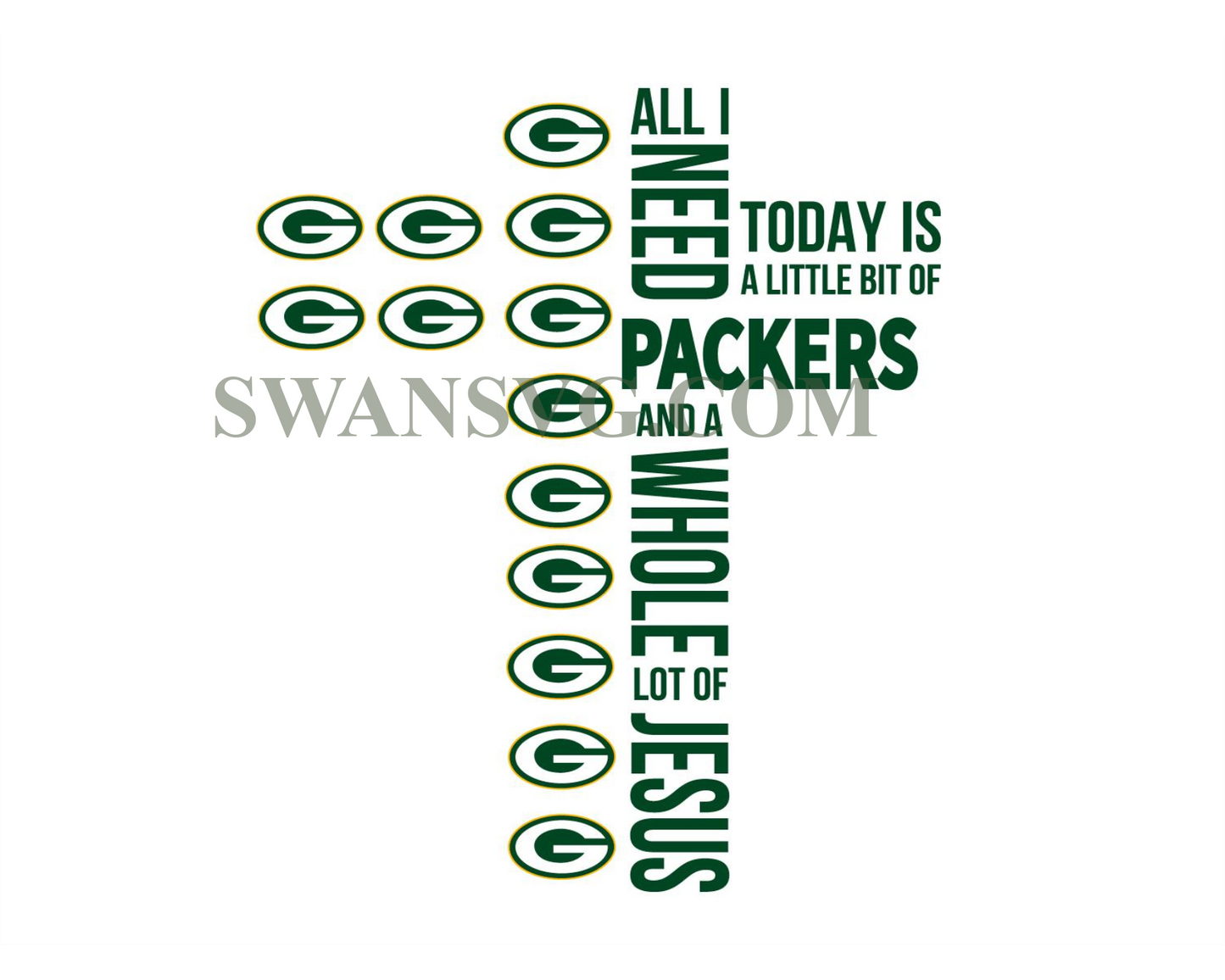 All I Need Little Packers Lot Jesus Cross Svg Digital Download