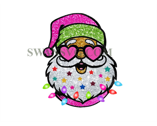 Santa with Sunglasses PNG Christmas PNG Cute Christmas Shirt Digital