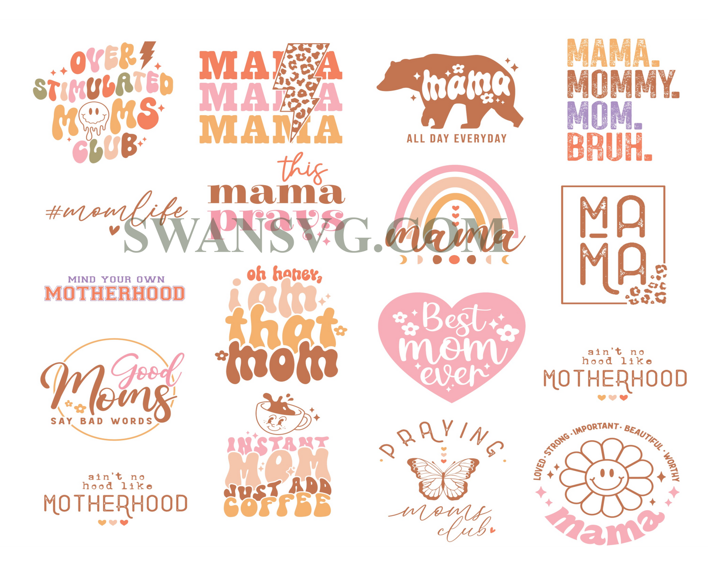 Mothers Day SVG Design Bundle, Mothers Day Sublimation, Mum