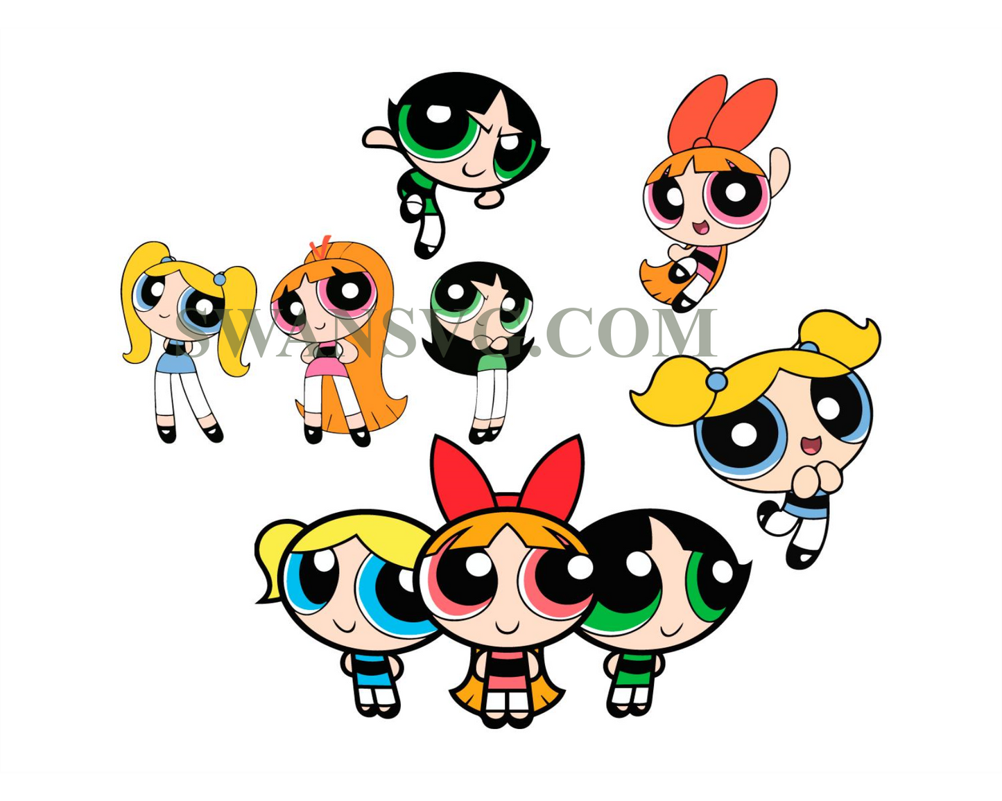 Powerpuff Girls Svg Bundle, Trending Svg, Superhero Girl Svg, Cartoon