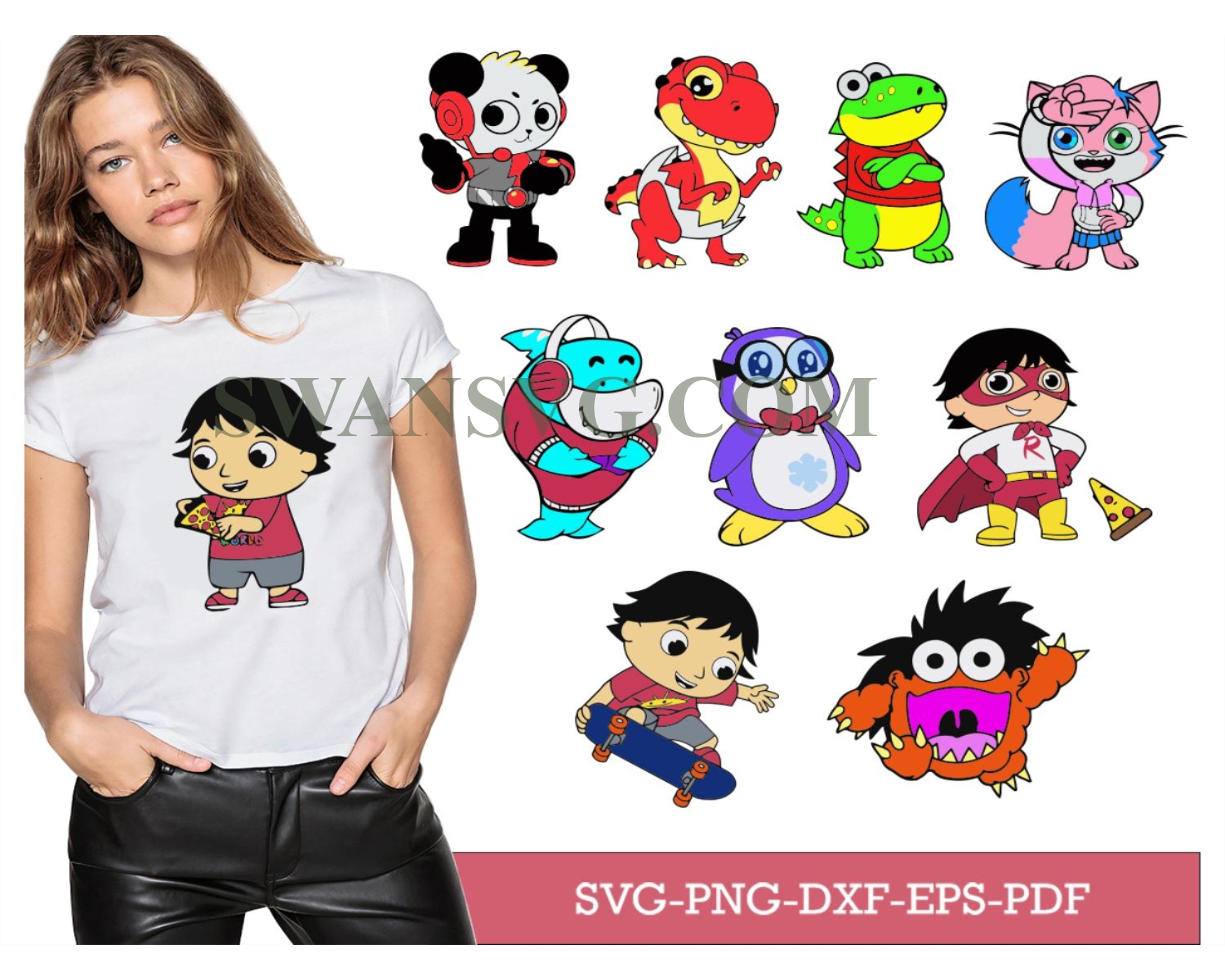 Ryans World Characters Svg, Bundle Logo Svg, Ryan Svg, Ryans Toy Svg ...