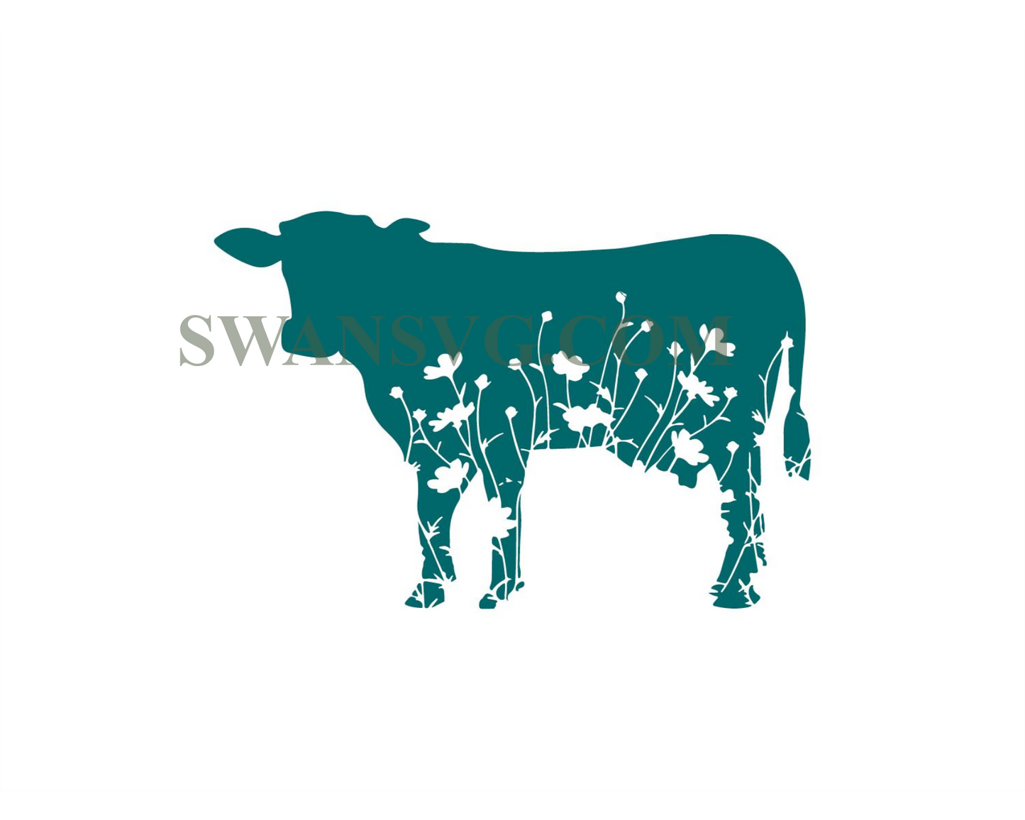 Floral cow svg, cow svg, heifer mandala svg