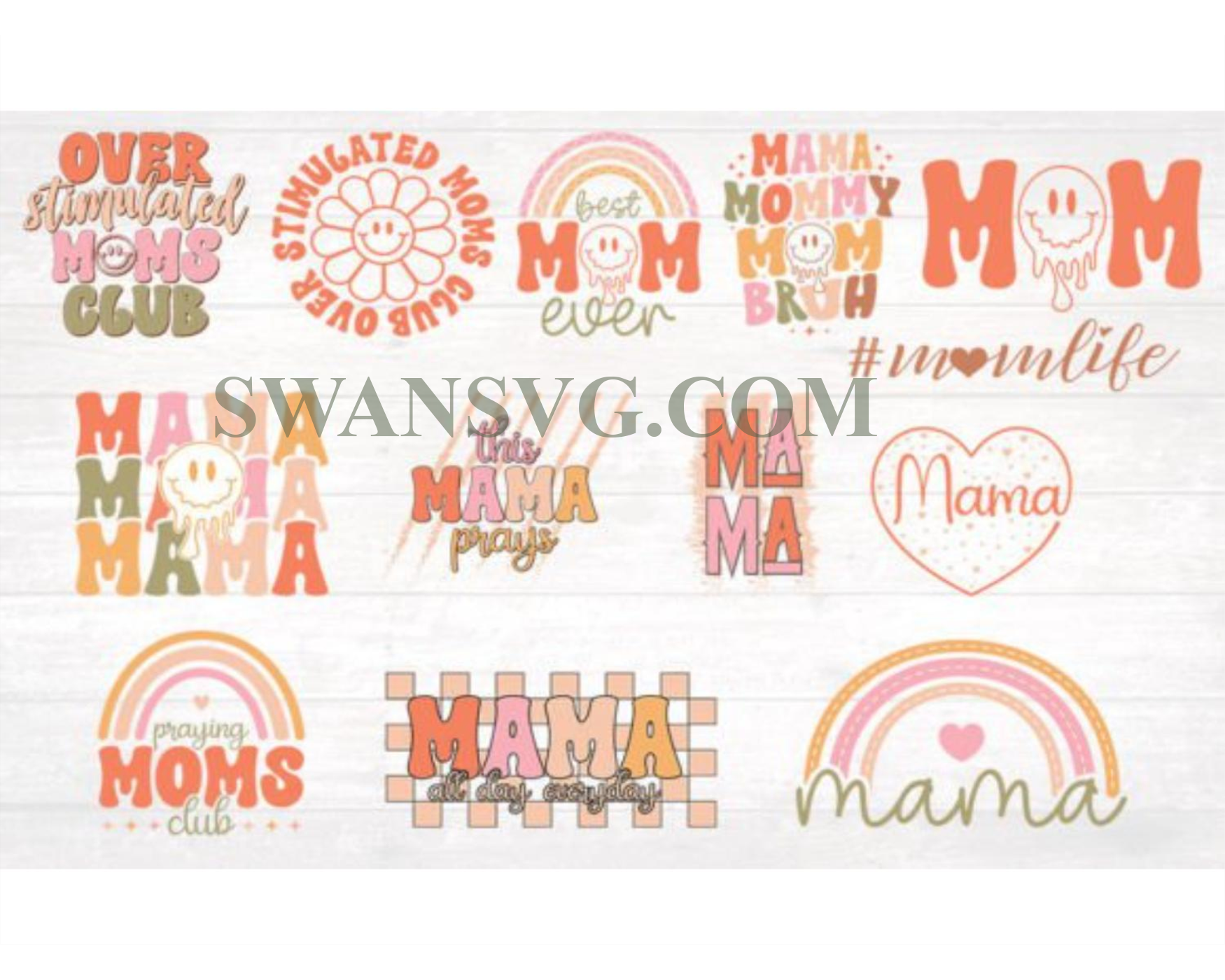 Funny Mom Mama Mother Day Svg Files Bundle Happy Mothers Day Svg Swansvg 1315