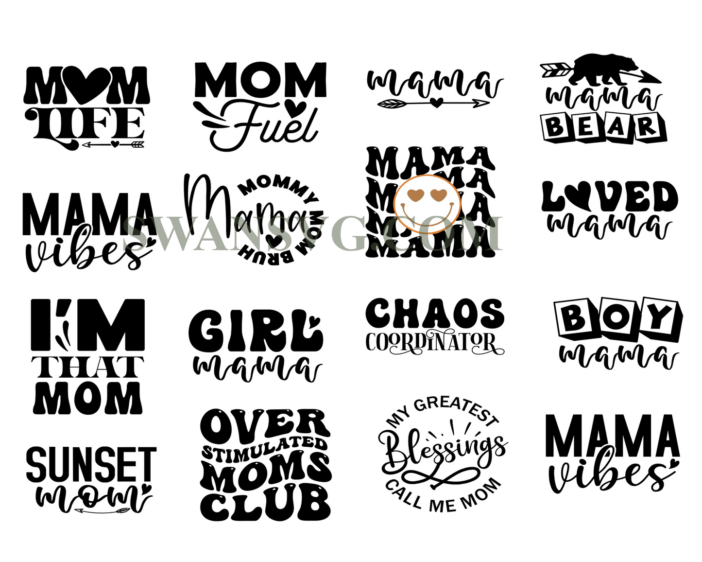 Mom Life SVG Bundle, Mothers Day Sublimation, Mum, Blessed Mama