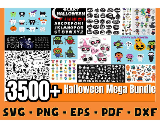 3500 Halloween Mega Bundle Svg, Halloween Svg, Halloween Pattern Svg