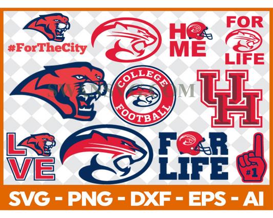 Houston Cougars, Houston Cougars Svg, Houston Cougars Clipart