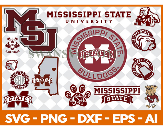 Mississippi State Bulldogs, Mississippi Svg, Mississippi Clipart