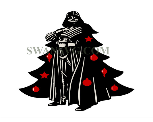 Darth Vader Christmas Tree SVG PNG DXF EPS Cut Files Clipart Cricut