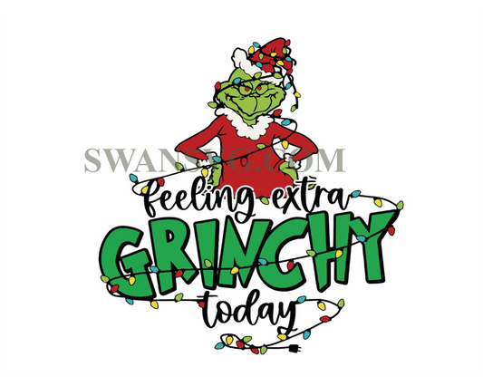 Feeling Extra Grincy Today PNG, Grinc Christmas Png, Retro Christmas