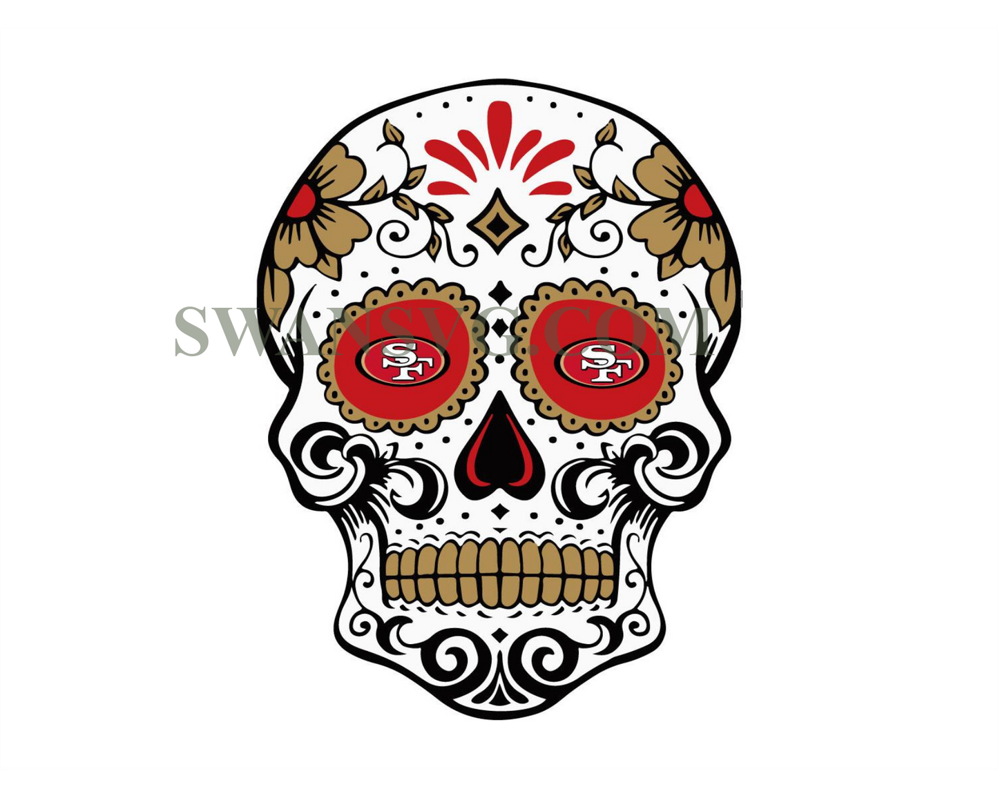 San Francisco 49ers Sugar Skull Svg Digital Download