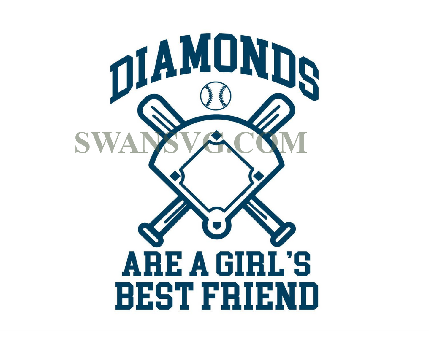 Diamond Are A Girls Best Friend Funny Baseball Svg