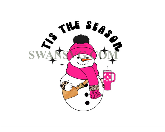 Tis The Season Cute Snowman Png, Commercial Use, Trendy Christmas