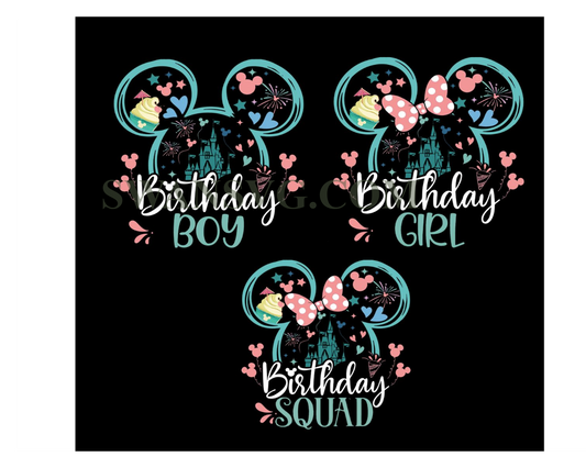 Disney Birthday Shirt, Disney Birthday Squad, Disney Birthday Girl